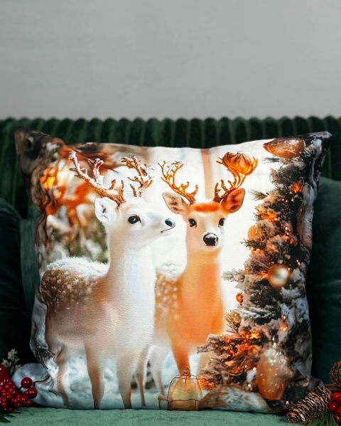 Poszewka świąteczna - 45x45cm - Welur - 2szt