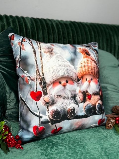 Poszewka świąteczna - 45x45cm - Welur - 2szt