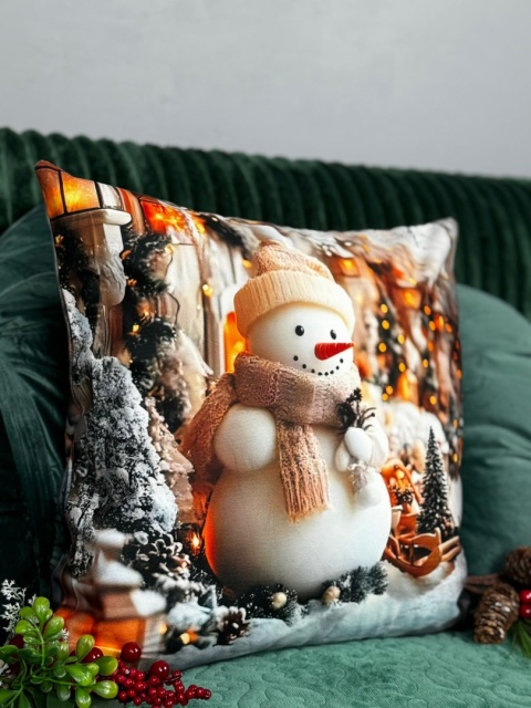 Poszewka świąteczna - 45x45cm - Welur - 2szt