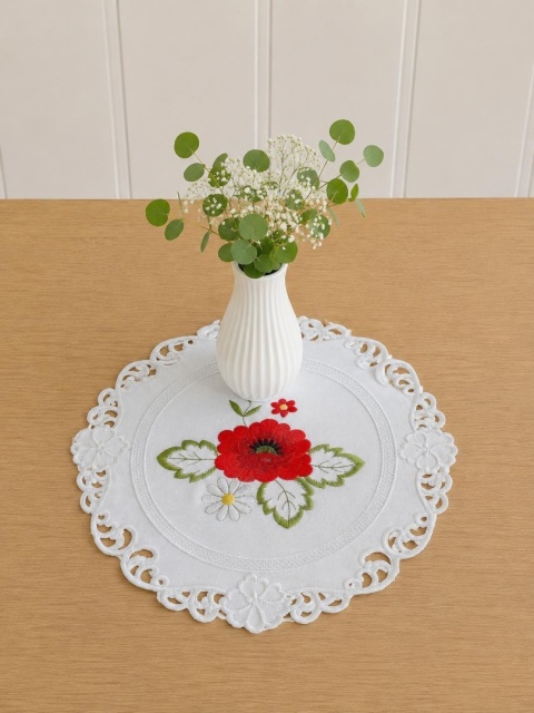 Serwetka haftowana 30x30cm koło dekoracyjna